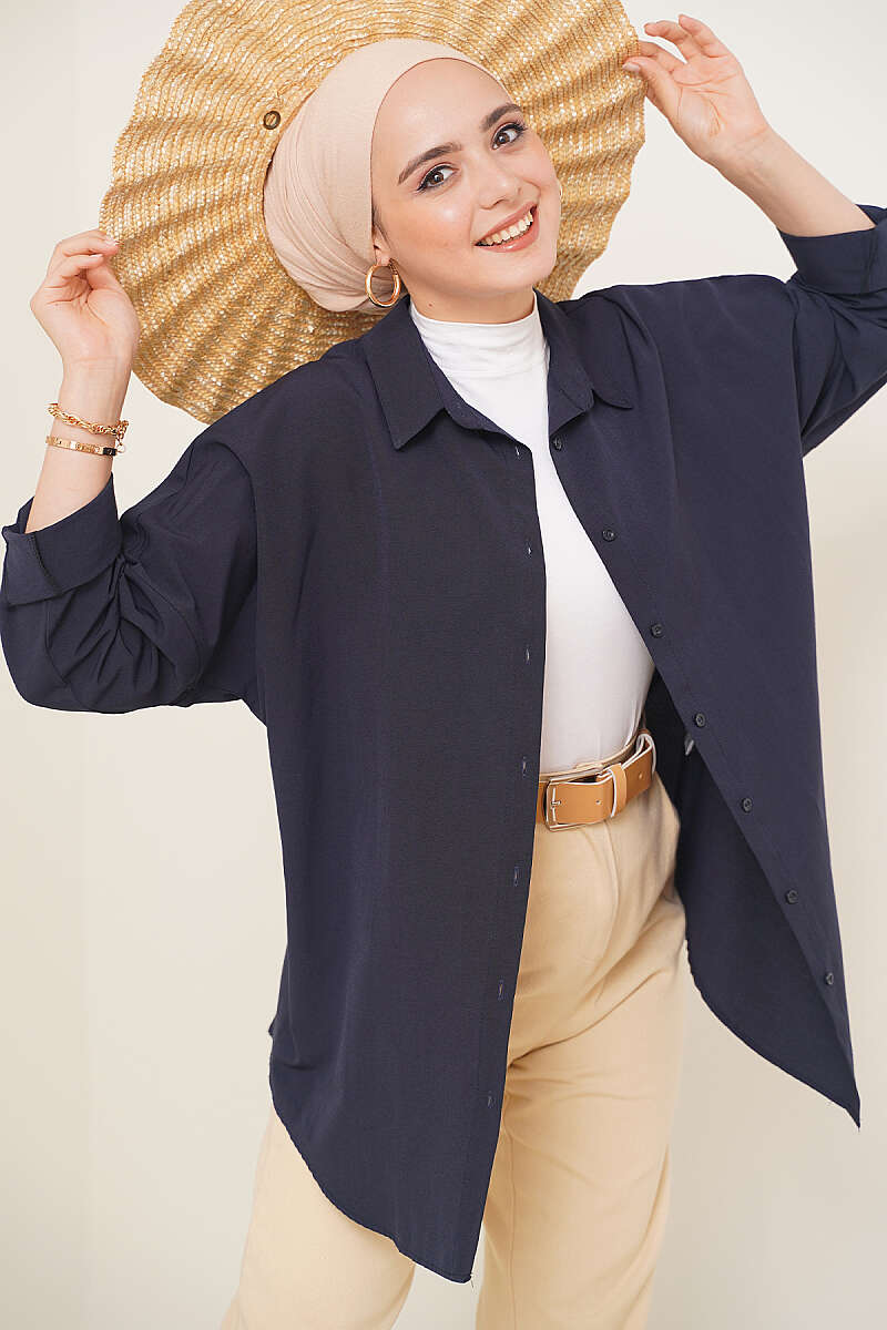 Oversized Shirt - Navy