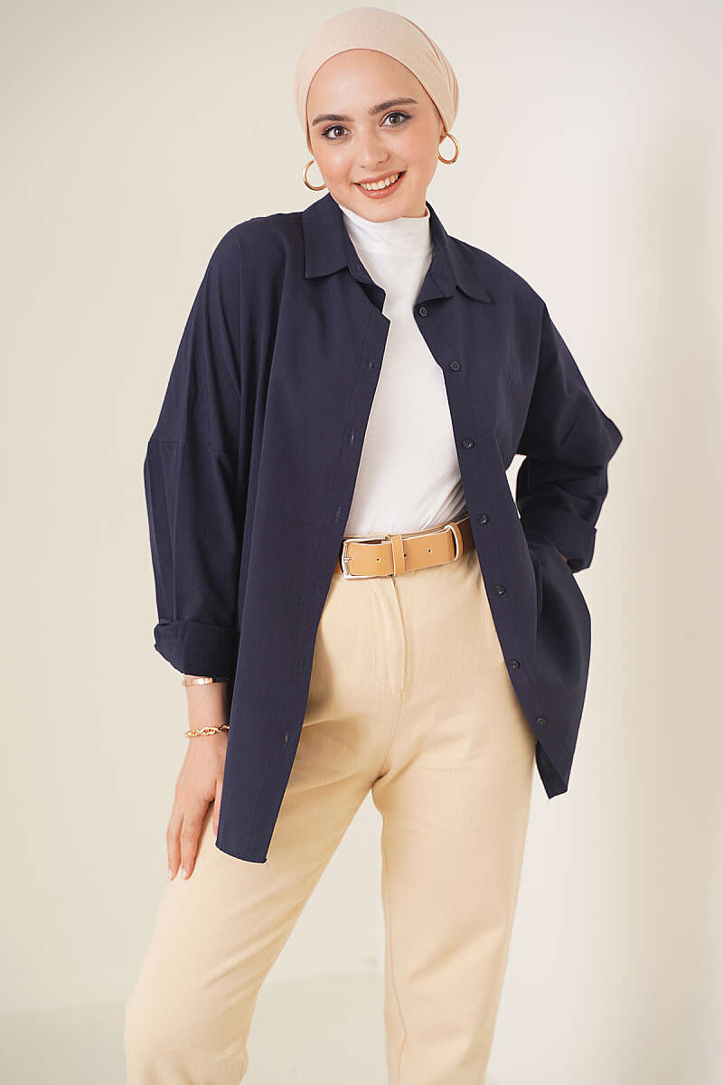 Oversized Shirt - Navy