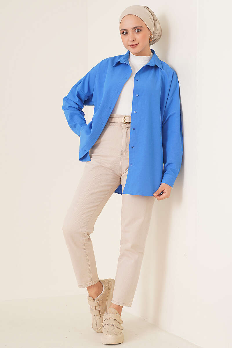 Oversized Shirt - Saxe Blue