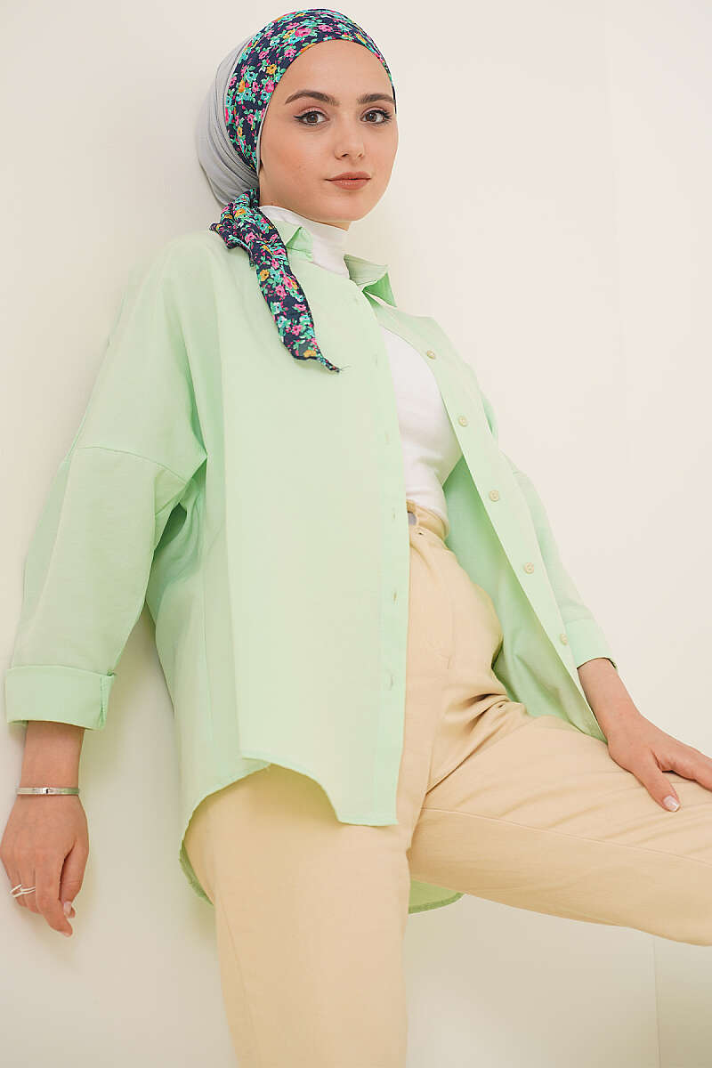 Oversized Shirt - Aqua Green