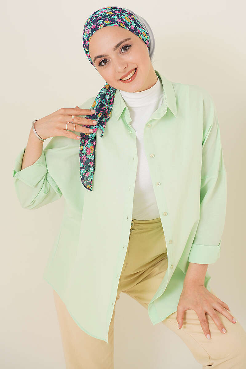 Oversized Shirt - Aqua Green