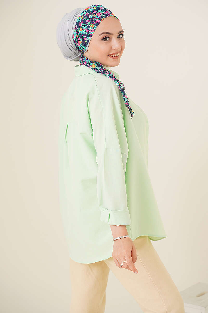 Oversized Shirt - Aqua Green