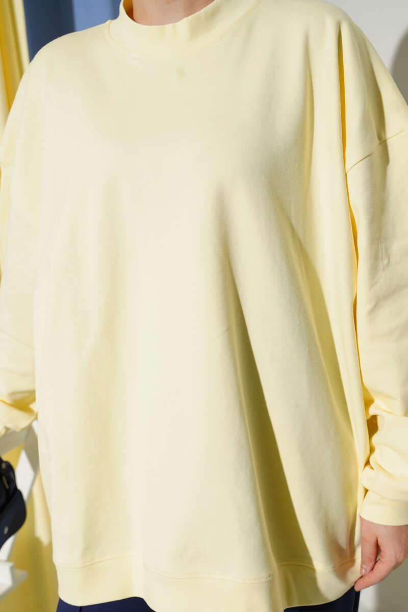 Oversized Basic Interlock Tunic - Yellow
