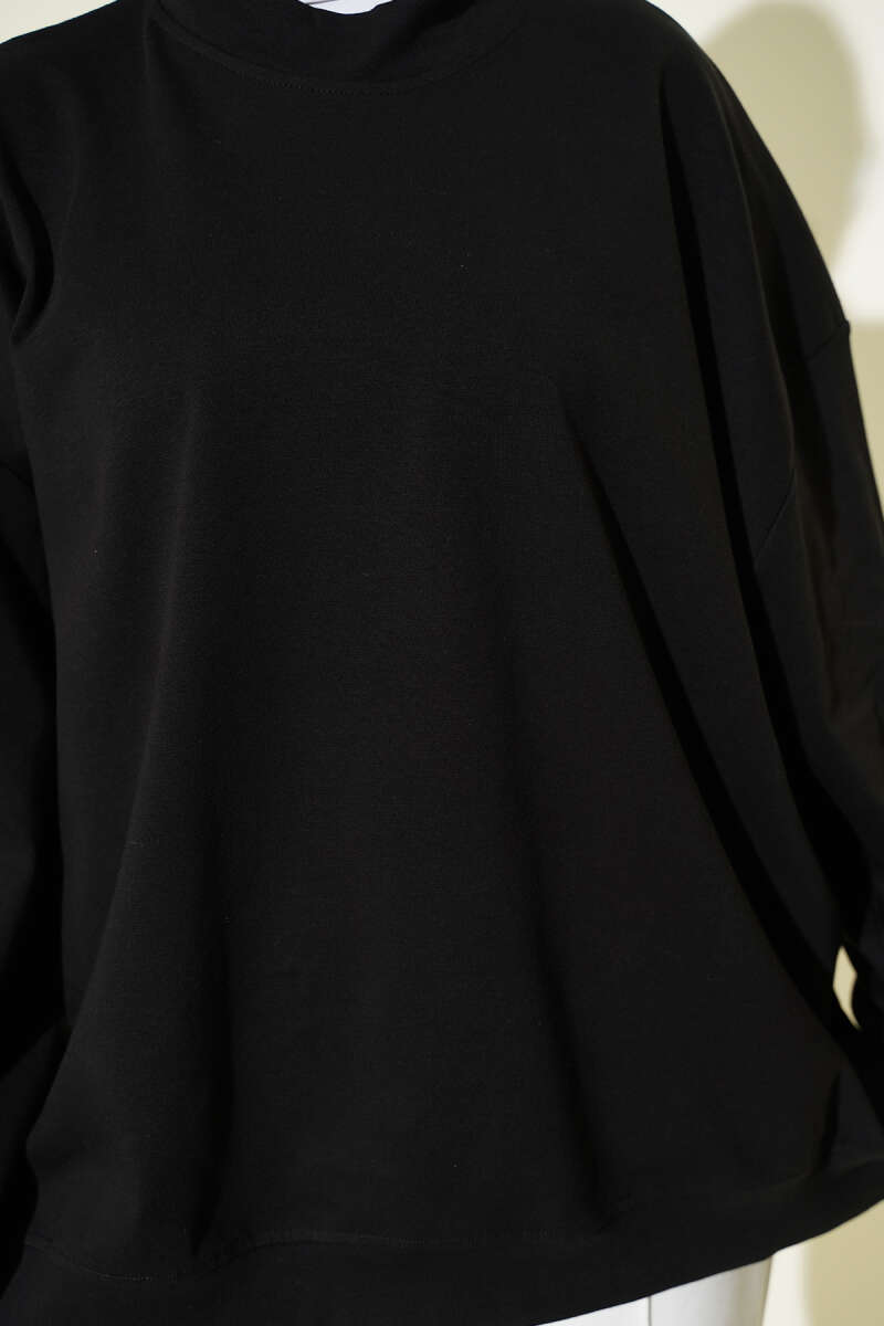 Oversized Basic Interlock Tunic - Black