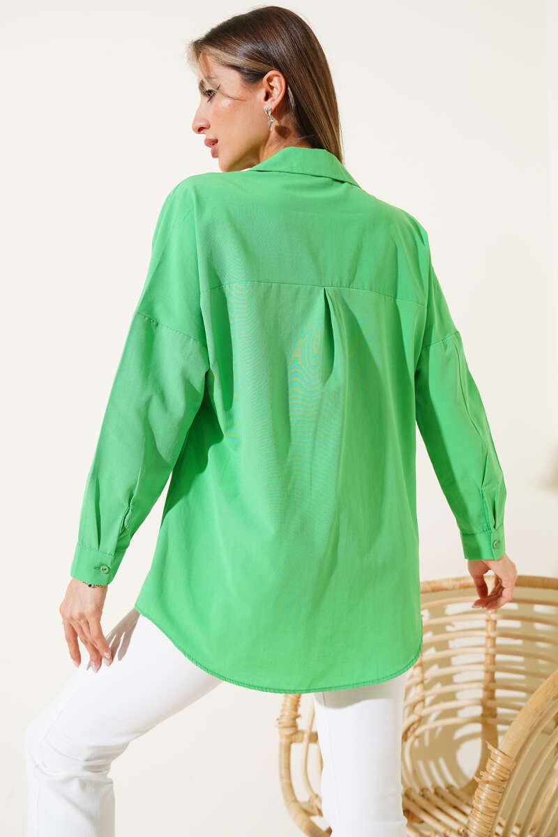 Oversized Basic Shirt - Kelly Green