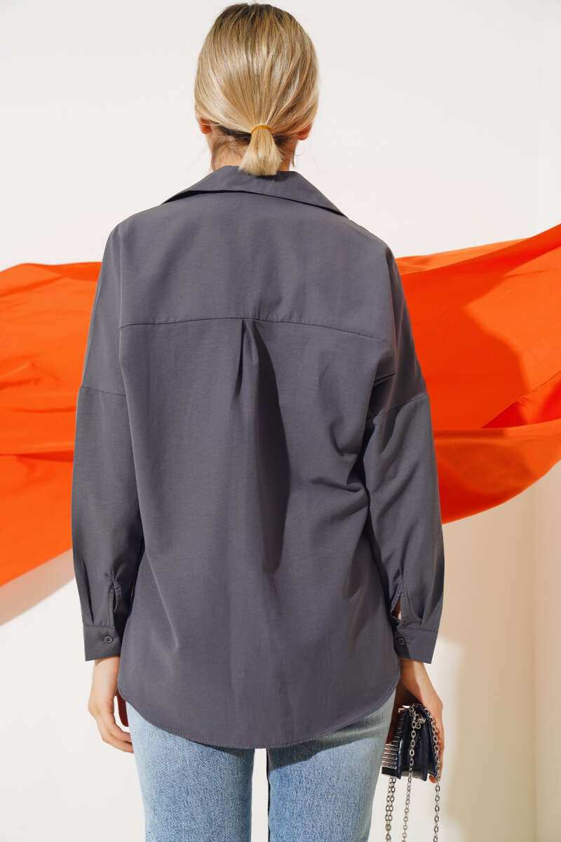 Oversized Basic Shirt - Smoke Grey
