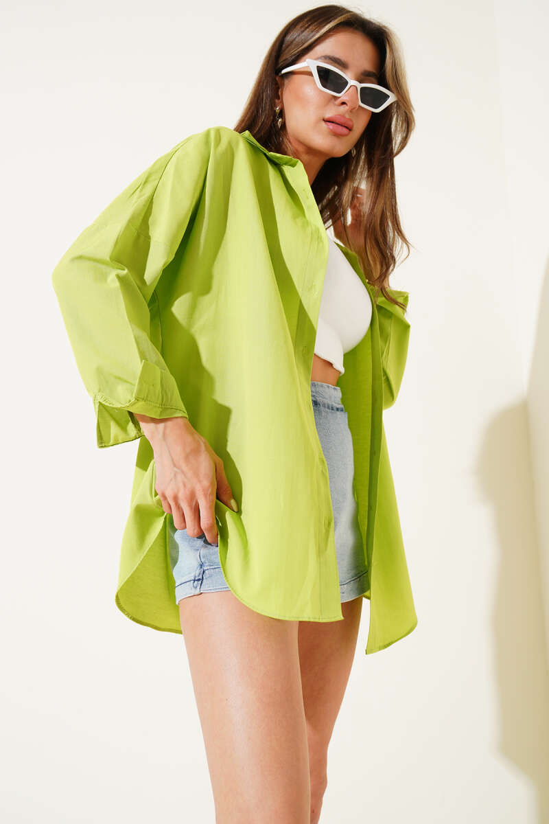 Oversized Basic Shirt - Pastel Green