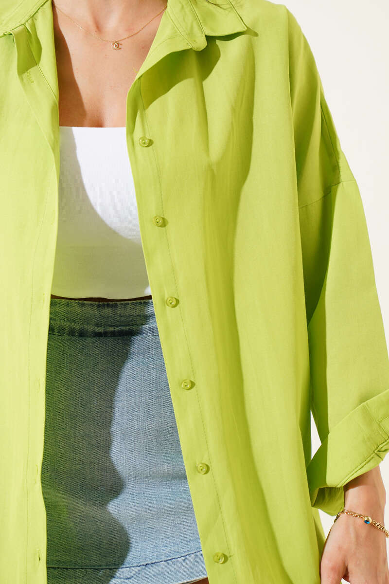 Oversized Basic Shirt - Pastel Green