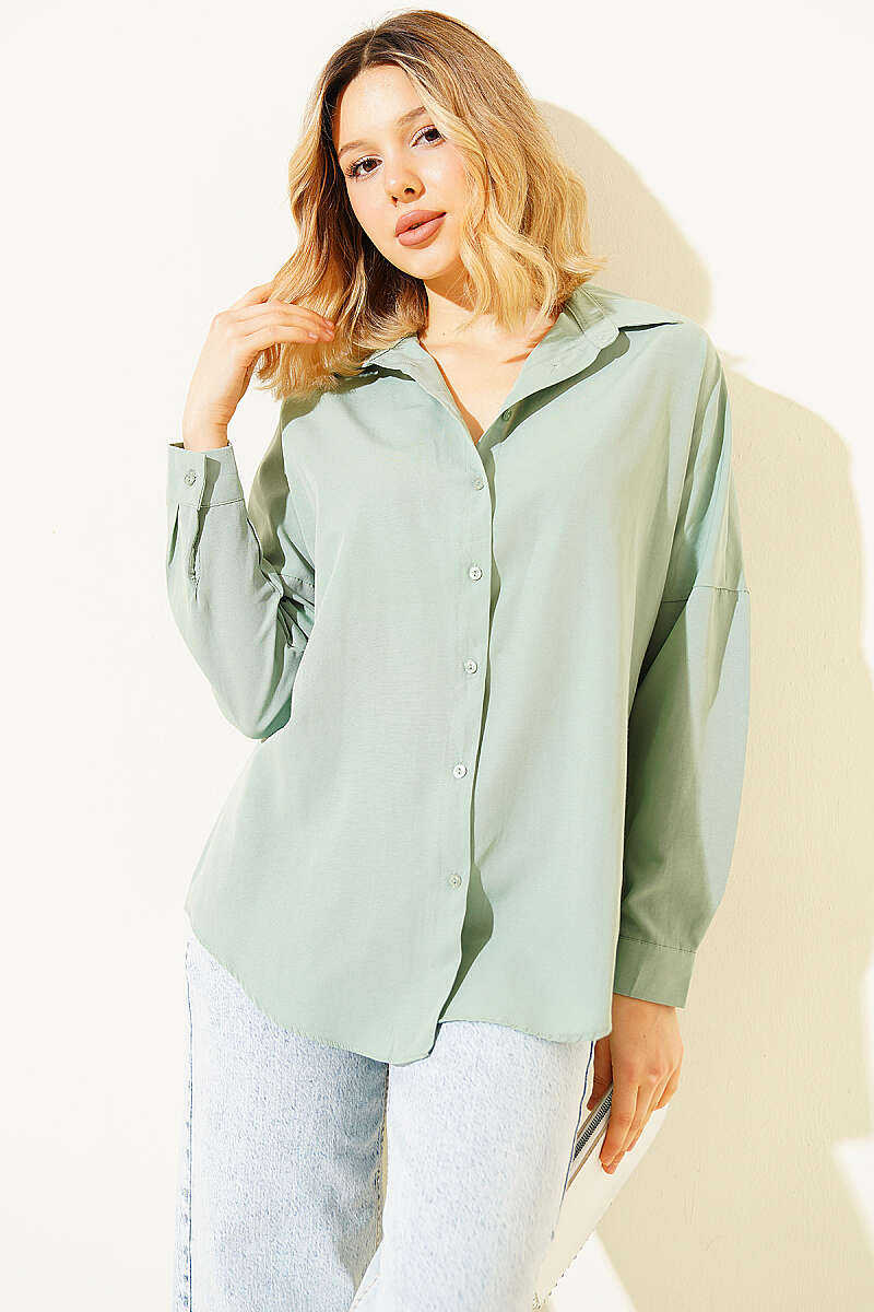 Oversized Basic Shirt - Persian Green