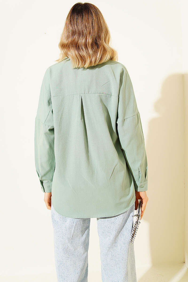 Oversized Basic Shirt - Persian Green