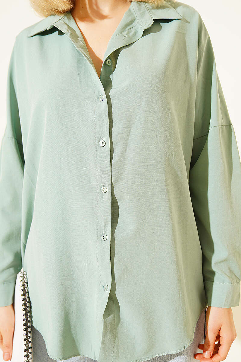 Oversized Basic Shirt - Persian Green