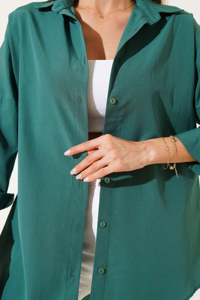 Oversized Basic Shirt - Emerald