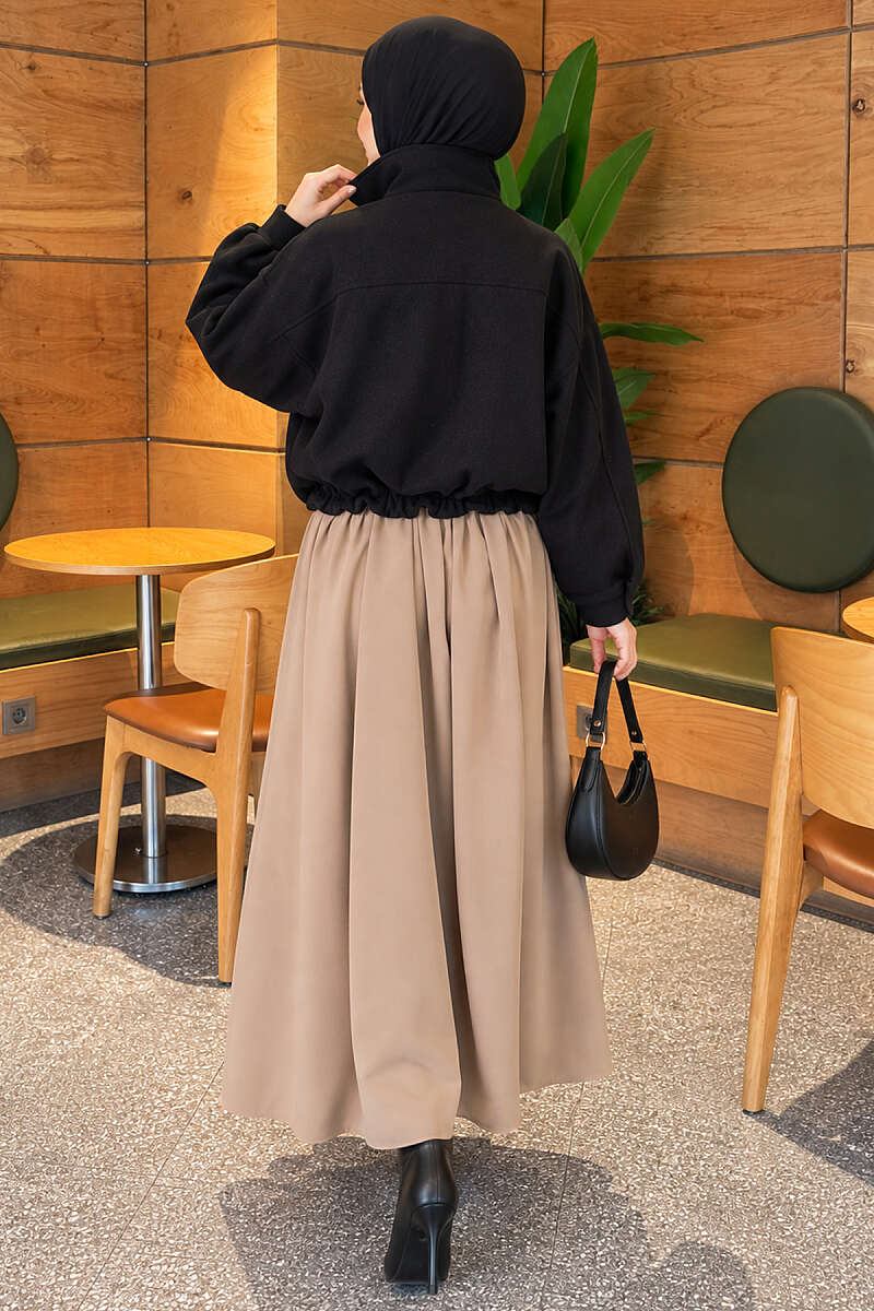 Oversized Short Felt Jacket - Black