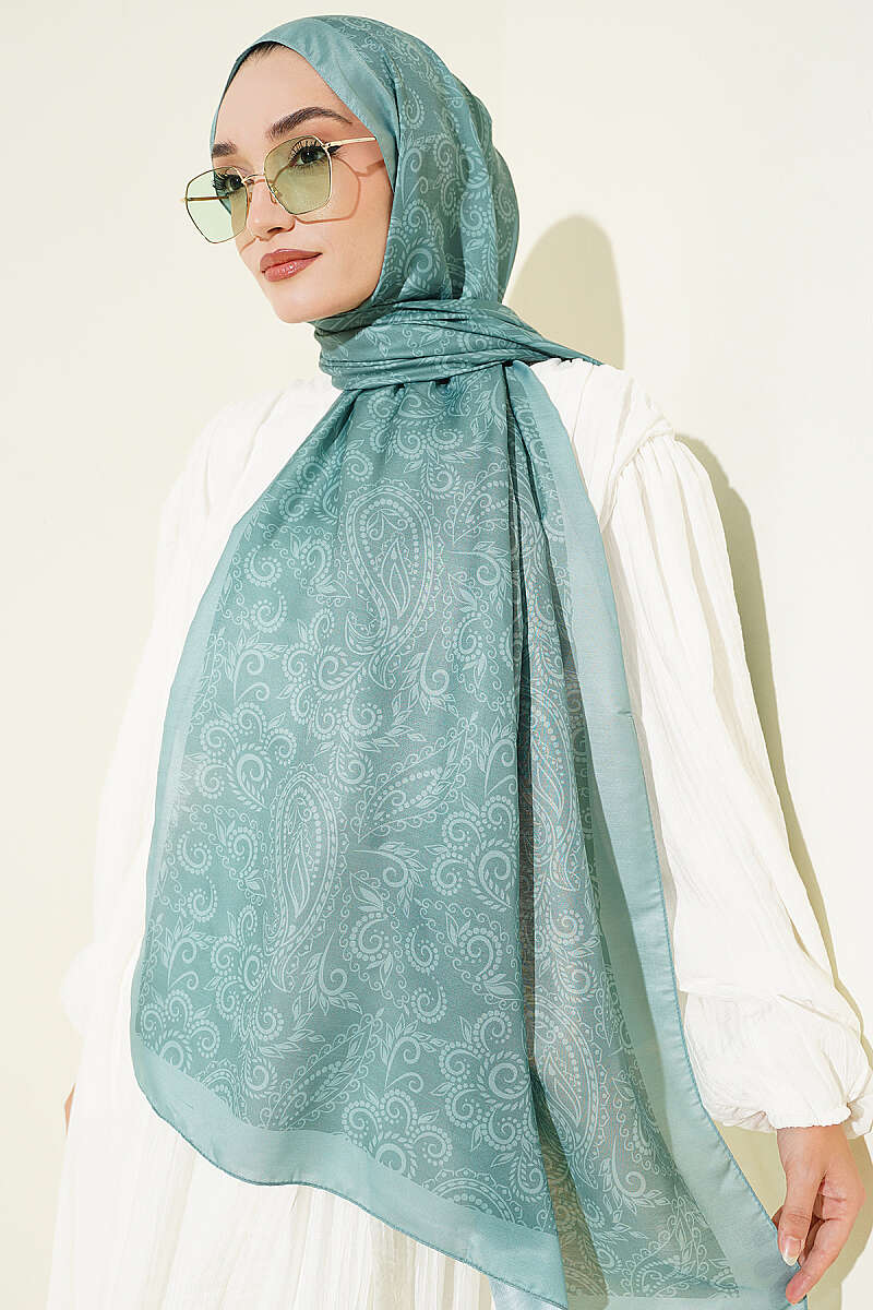 Paisley Motif Soft Shawl - Mint
