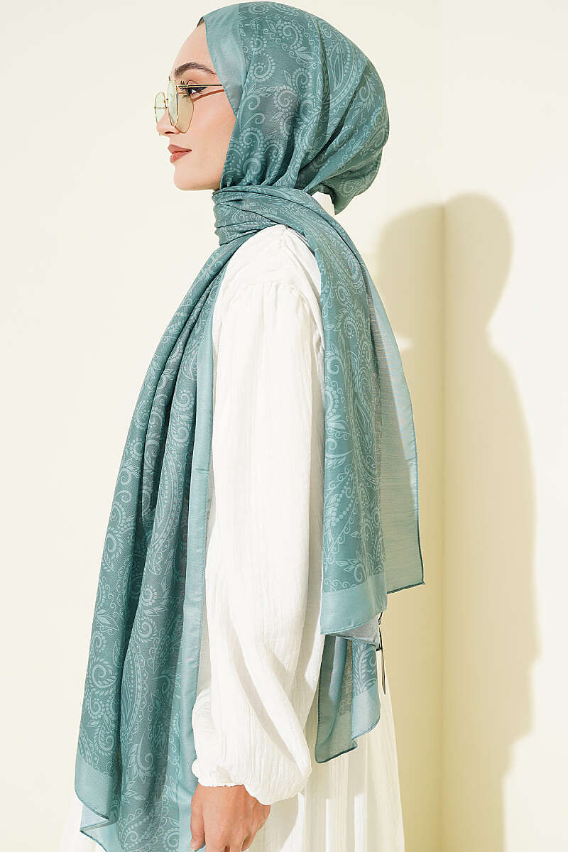Paisley Motif Soft Shawl - Mint