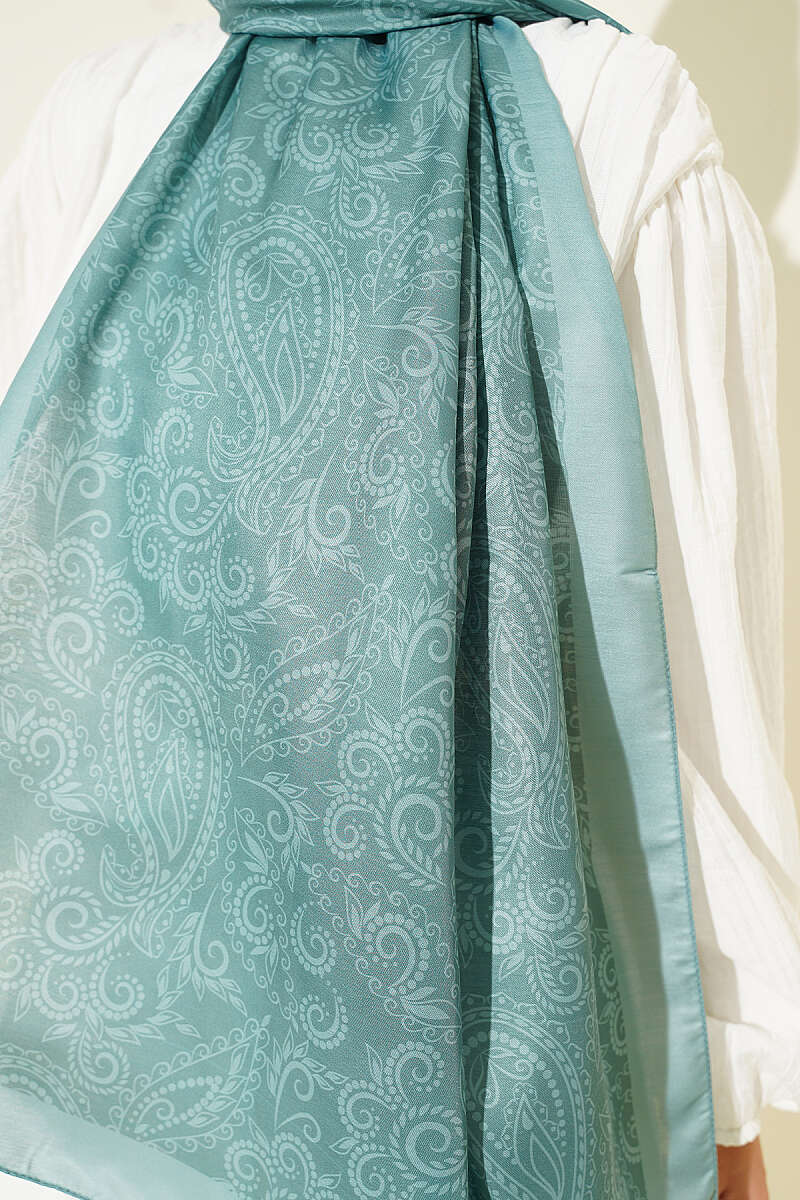 Paisley Motif Soft Shawl - Mint