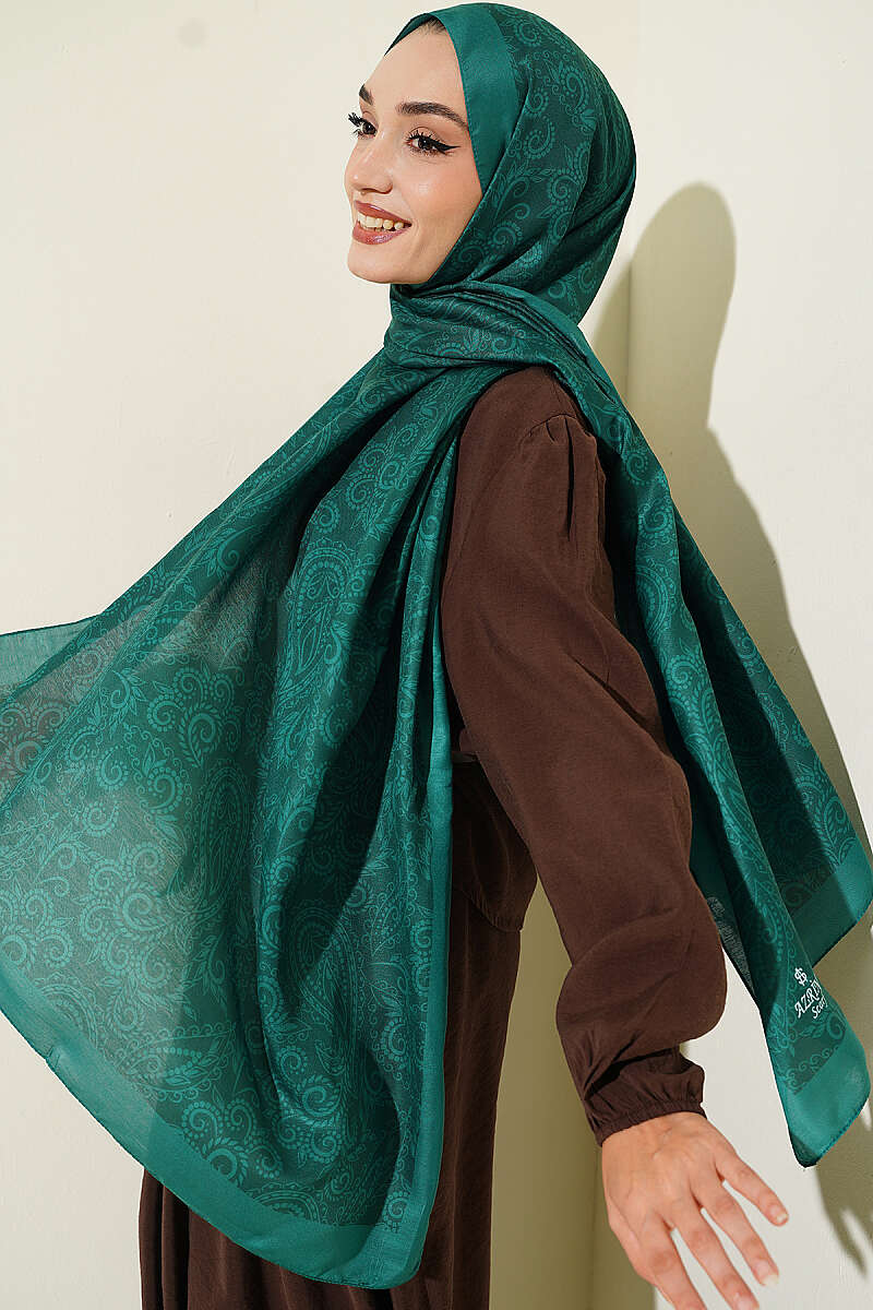 Paisley Motif Soft Shawl - Emerald