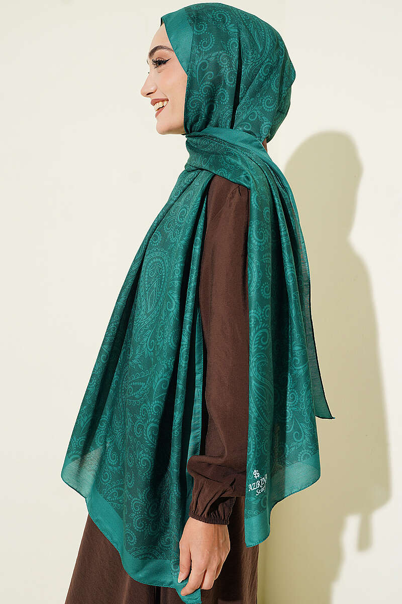 Paisley Motif Soft Shawl - Emerald