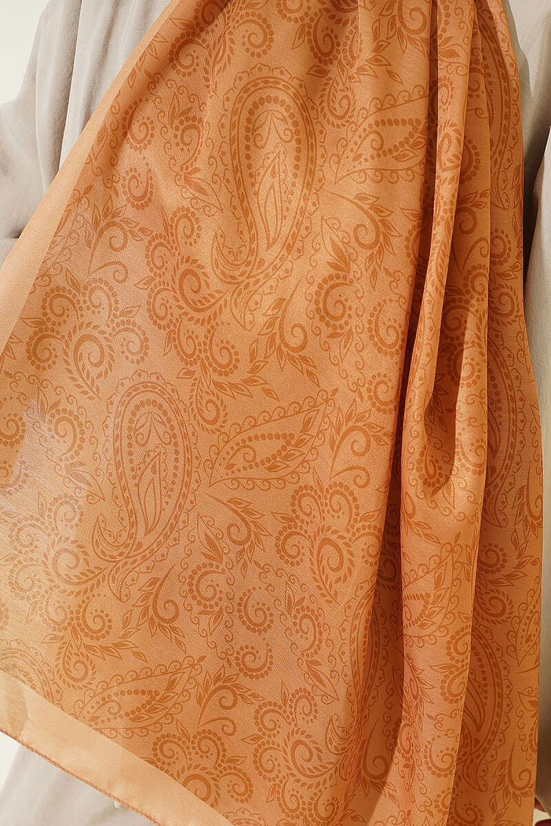 Paisley Motif Soft Shawl - Camel