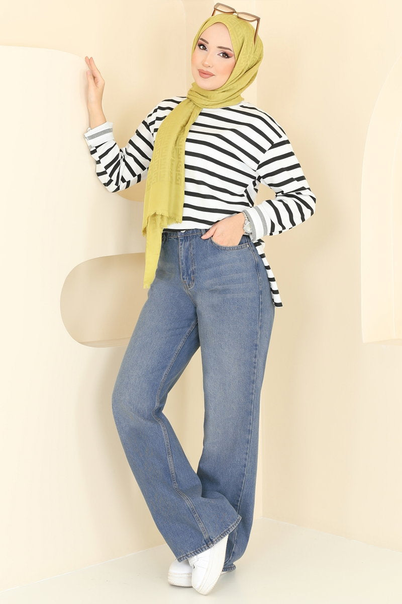 Palazzo Jeans - Washed Denim