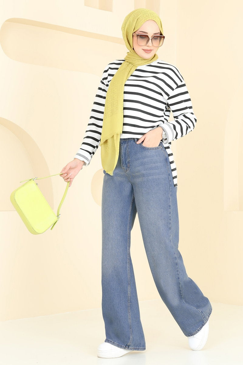 Palazzo Jeans - Washed Denim