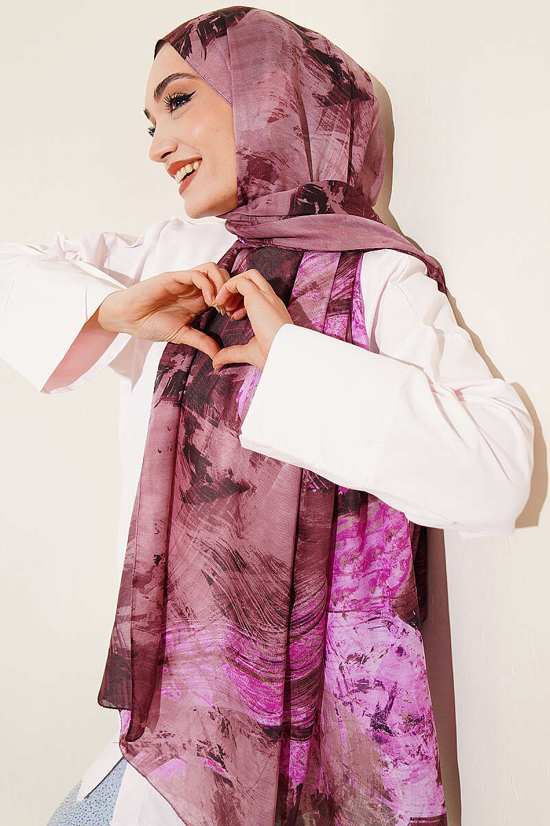 Vio Light Palette Print Shawl - Lavender