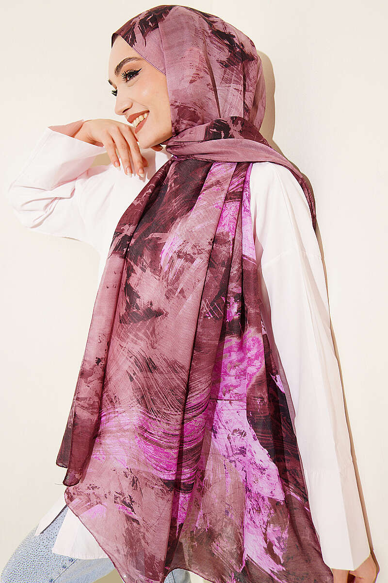 Vio Light Palette Print Shawl - Lavender