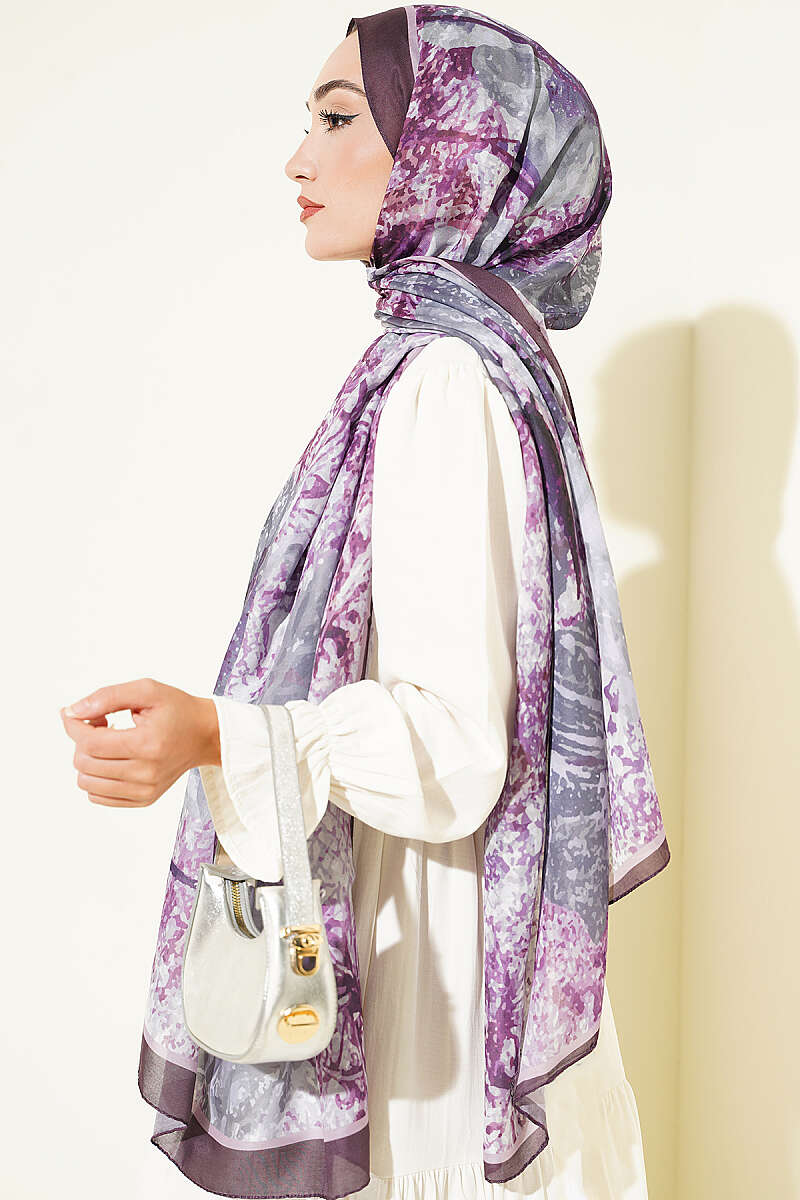 Floral Modal Shawl - Lilac