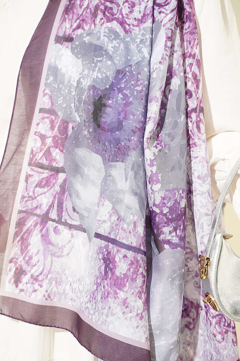 Floral Modal Shawl - Lilac