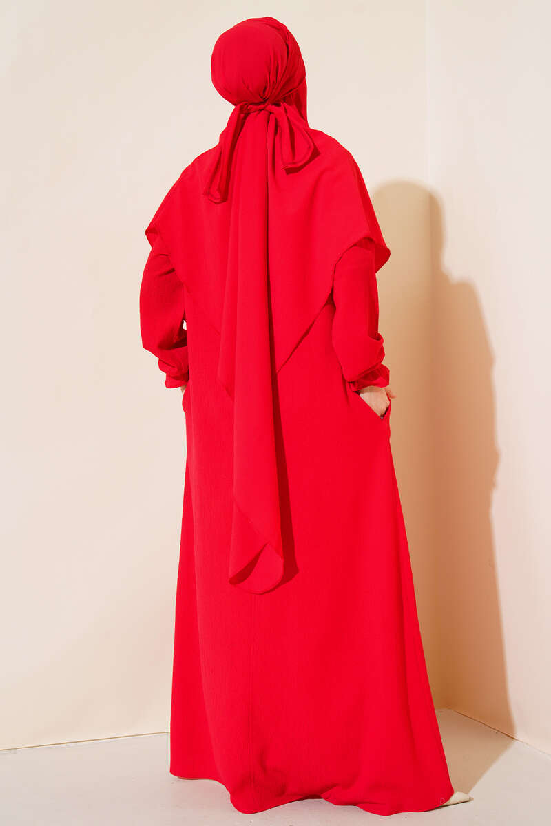 Prayer Dress with Face Veil - Red
