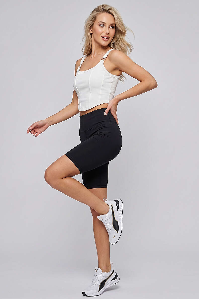 Crop Top with Ring and Darts - Ecru