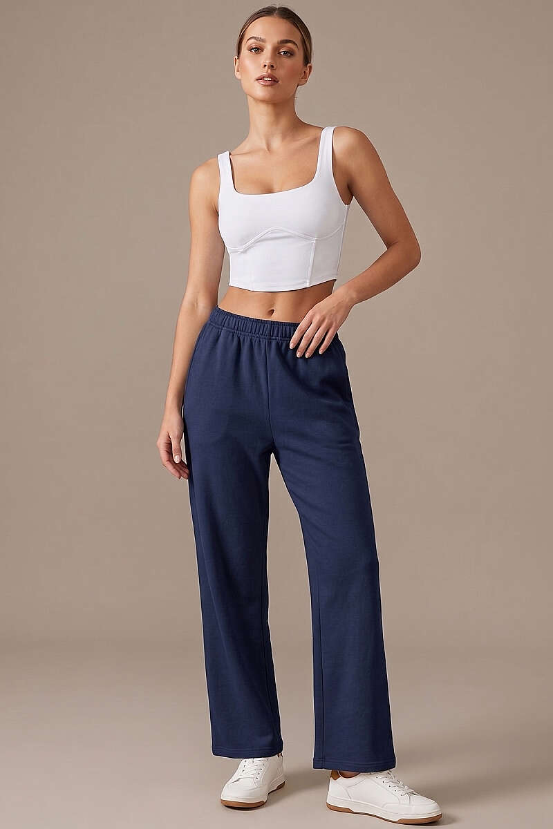 Square-Neck Crop Top with Darts - Ecru