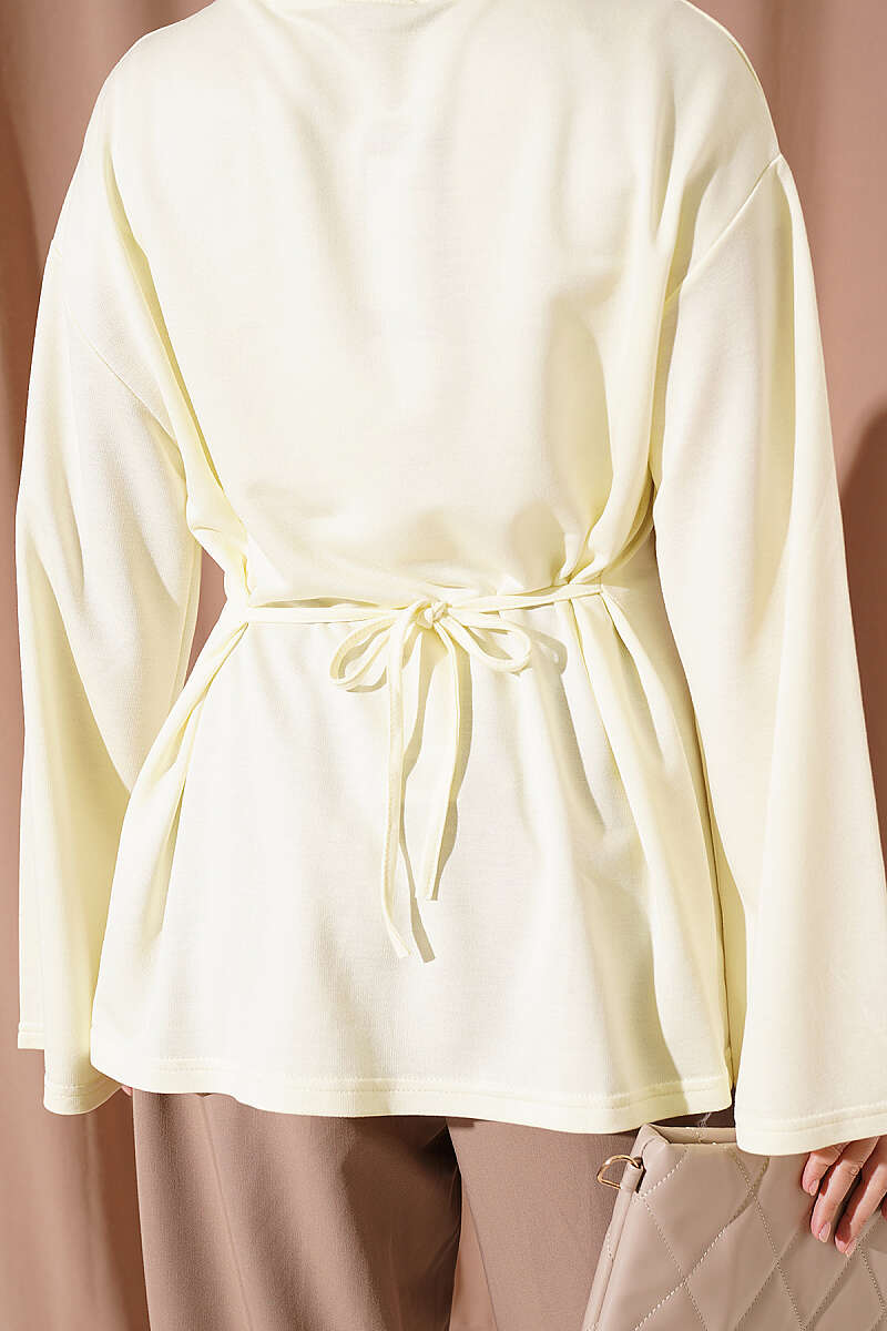 Side-Tie Tunic with Darts - Yellow