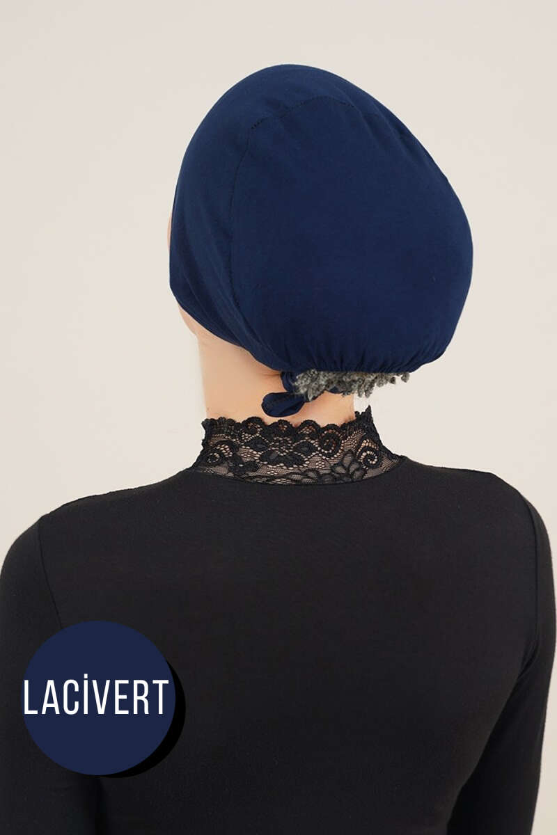 Seamless Cotton Jersey Underscarf - Navy