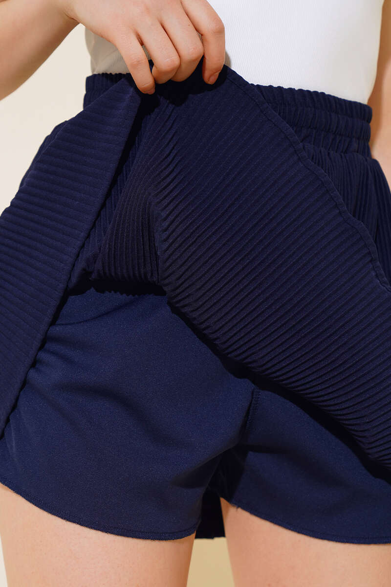 Plissé Skort - Navy