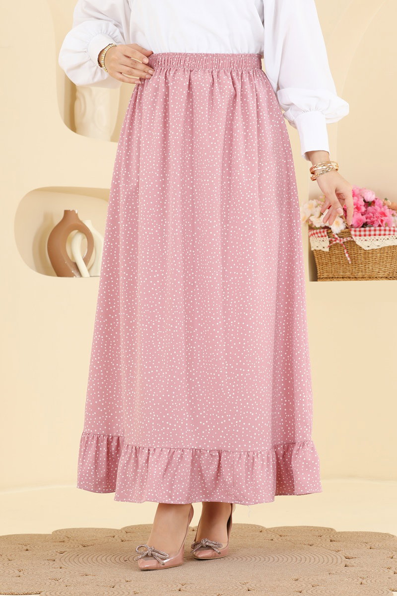 Spotted Skirt - Dusty Rose