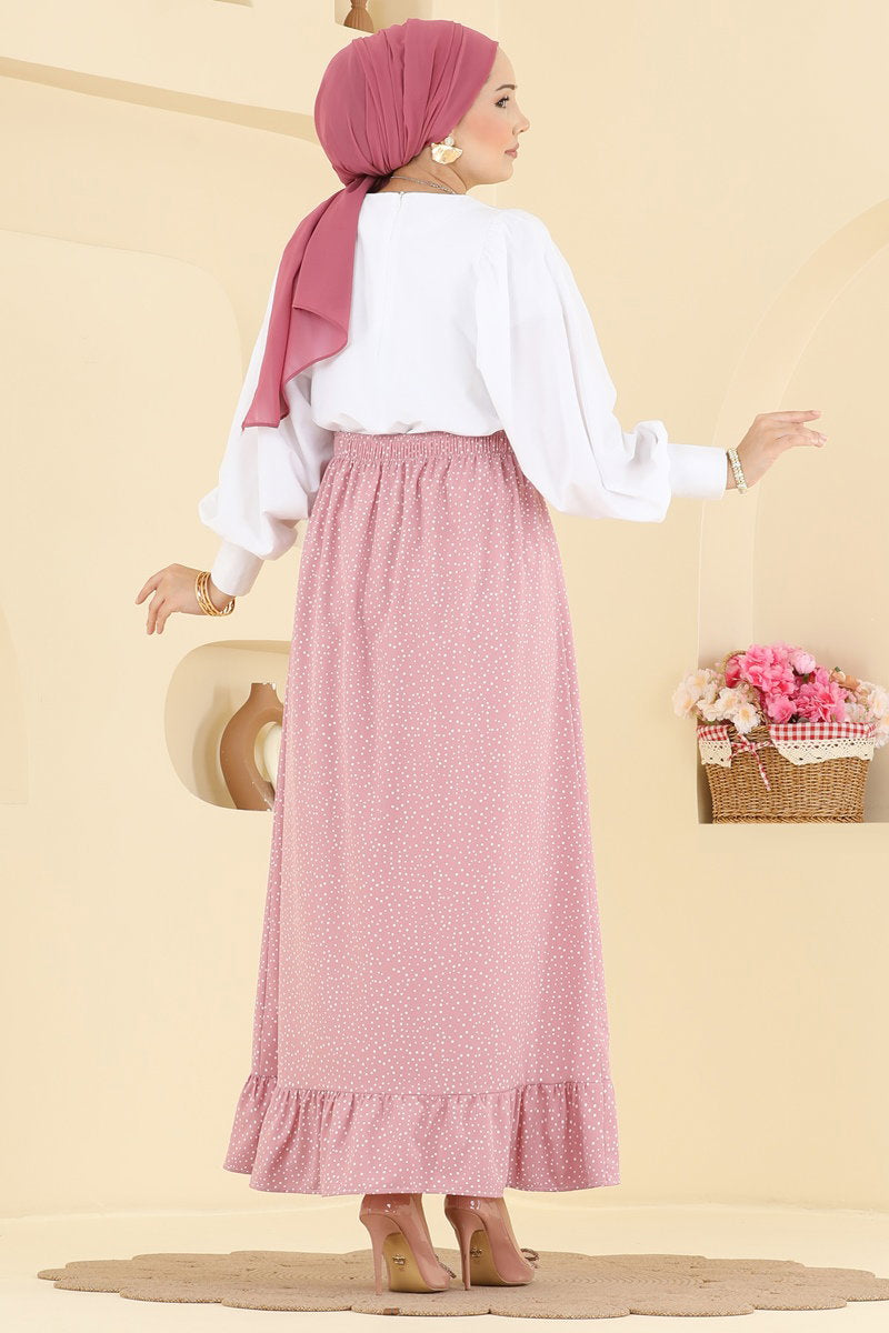 Spotted Skirt - Dusty Rose