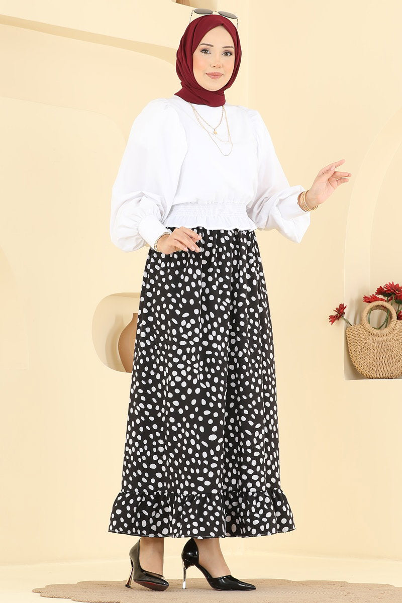 Polka Dot Skirt - Black