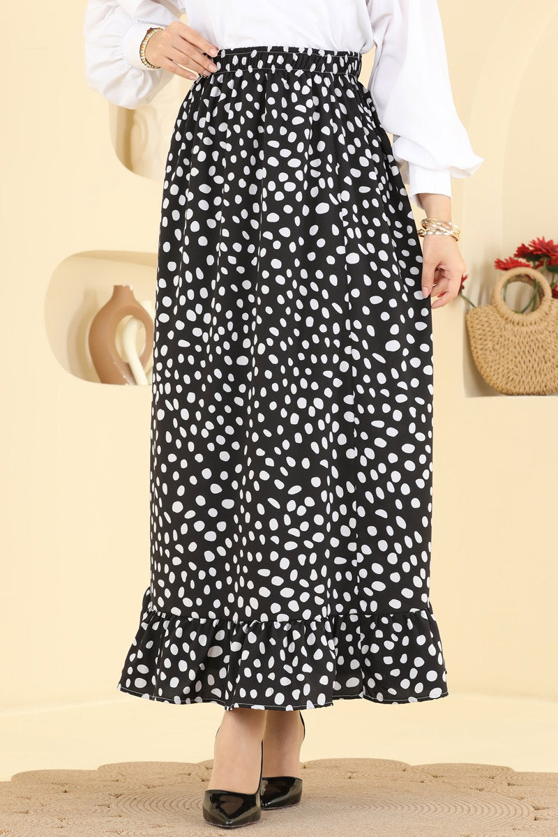 Polka Dot Skirt - Black