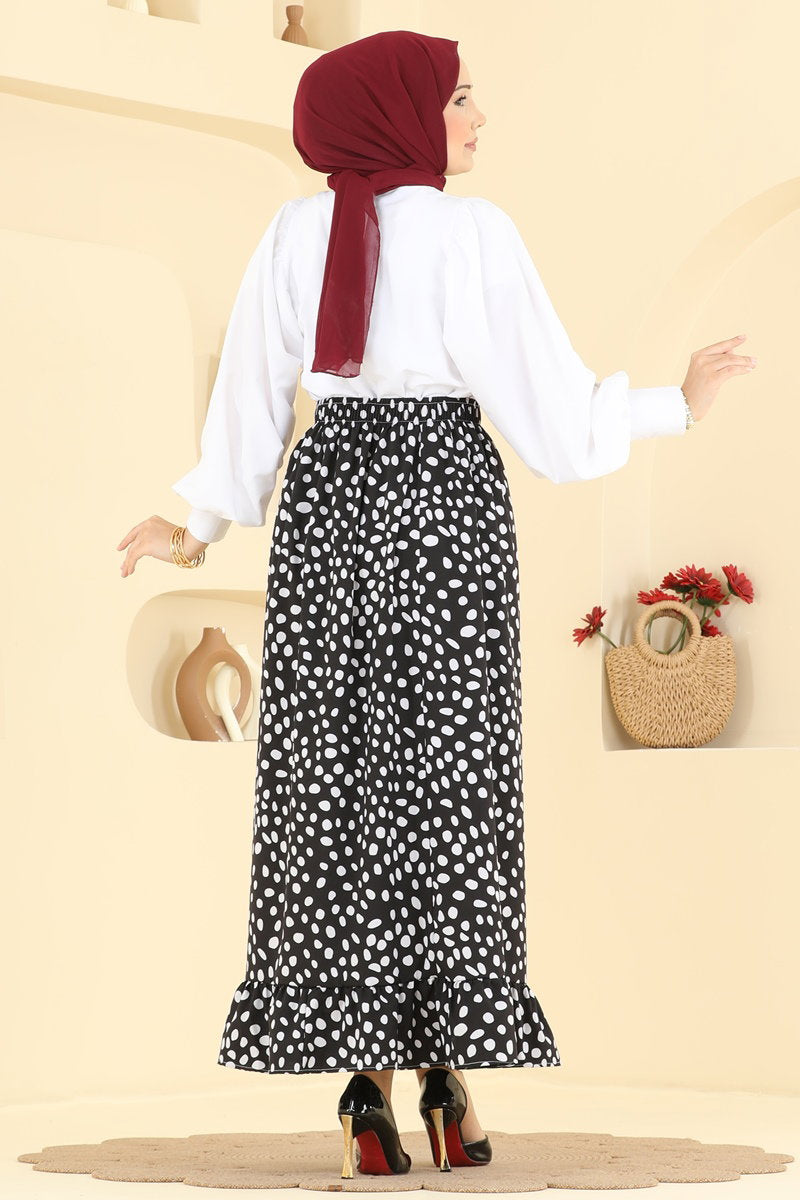 Polka Dot Skirt - Black
