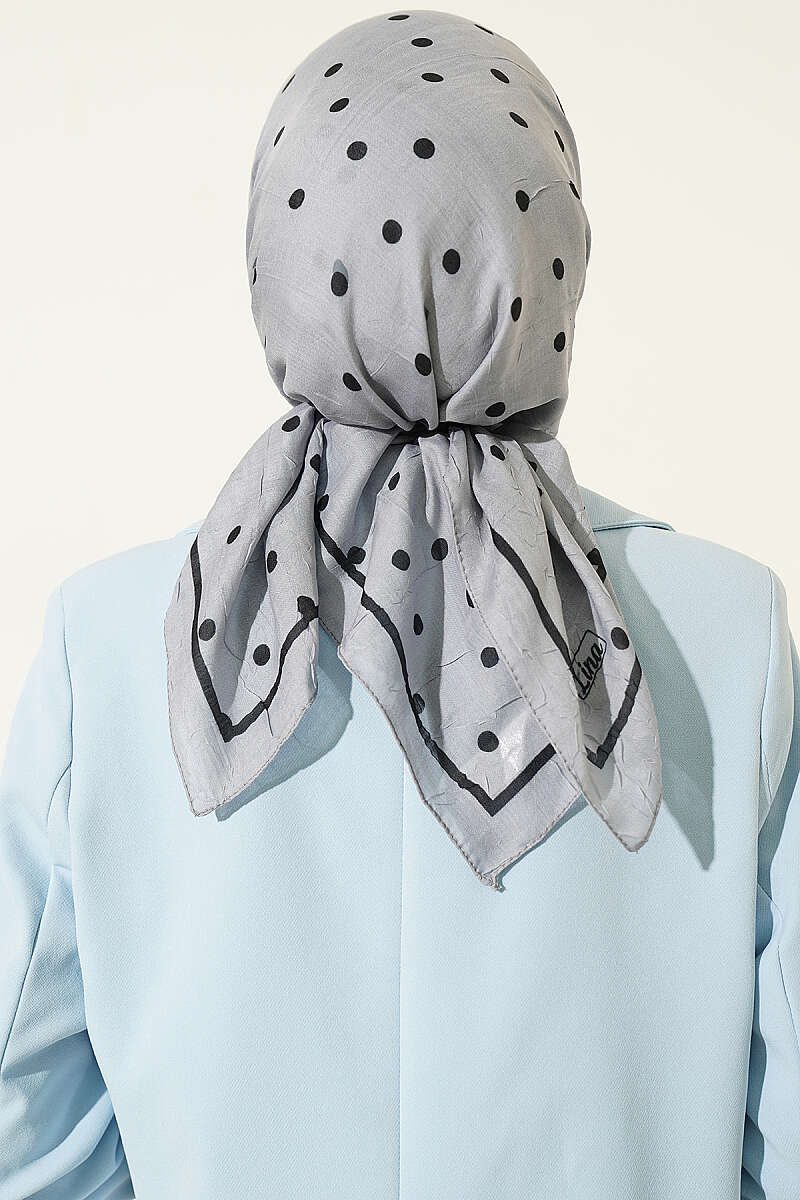 Polka Dot Bamboo Crinkle Scarf - Grey