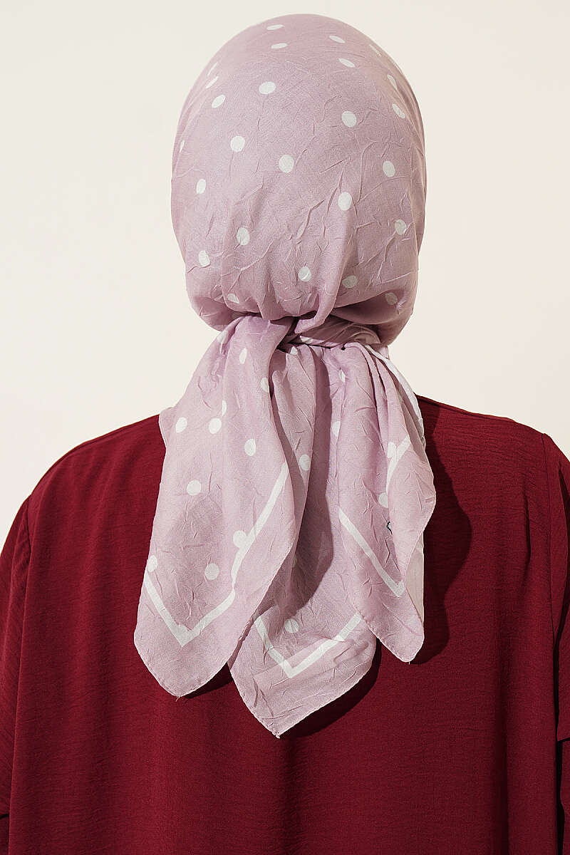 Polka Dot Bamboo Crinkle Scarf - Powder