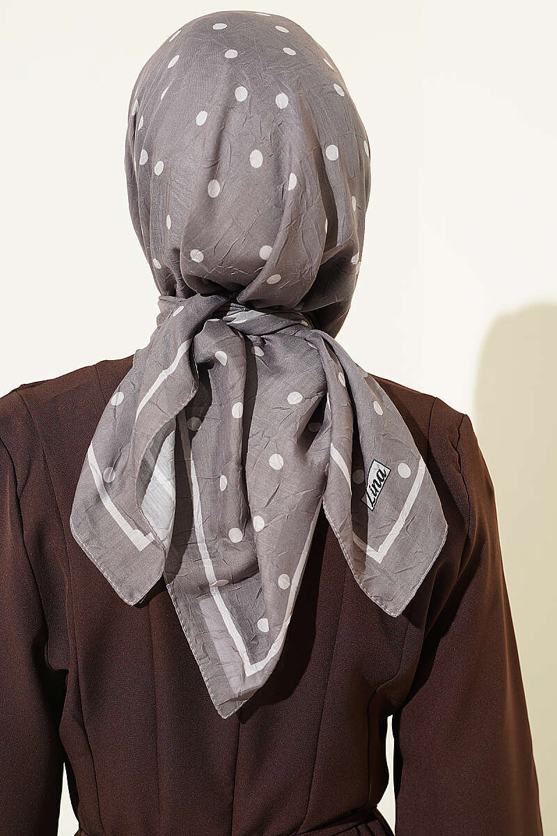 Polka Dot Bamboo Crinkle Scarf - Mink