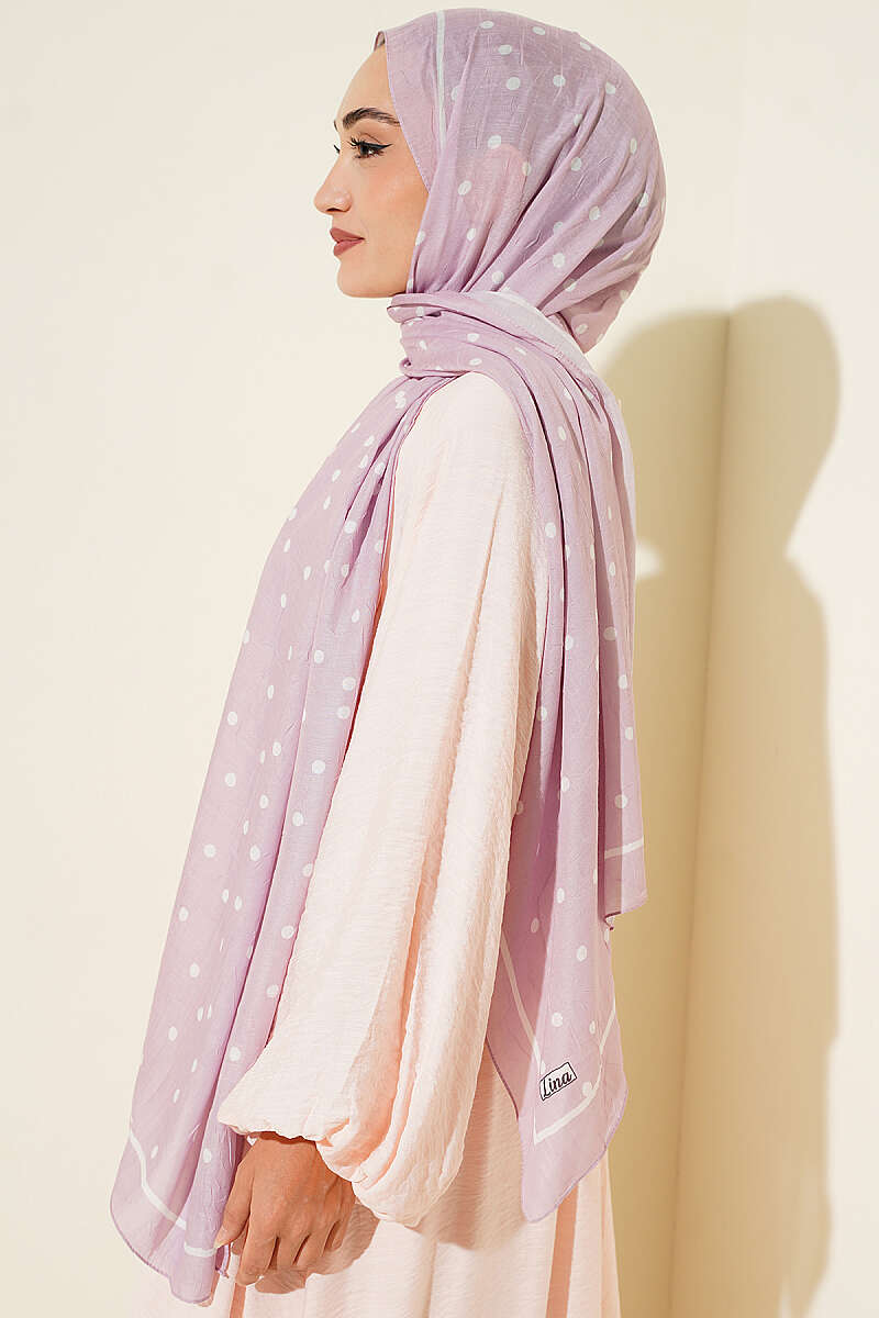 Polka Dot Bamboo Crinkle Shawl - Powder