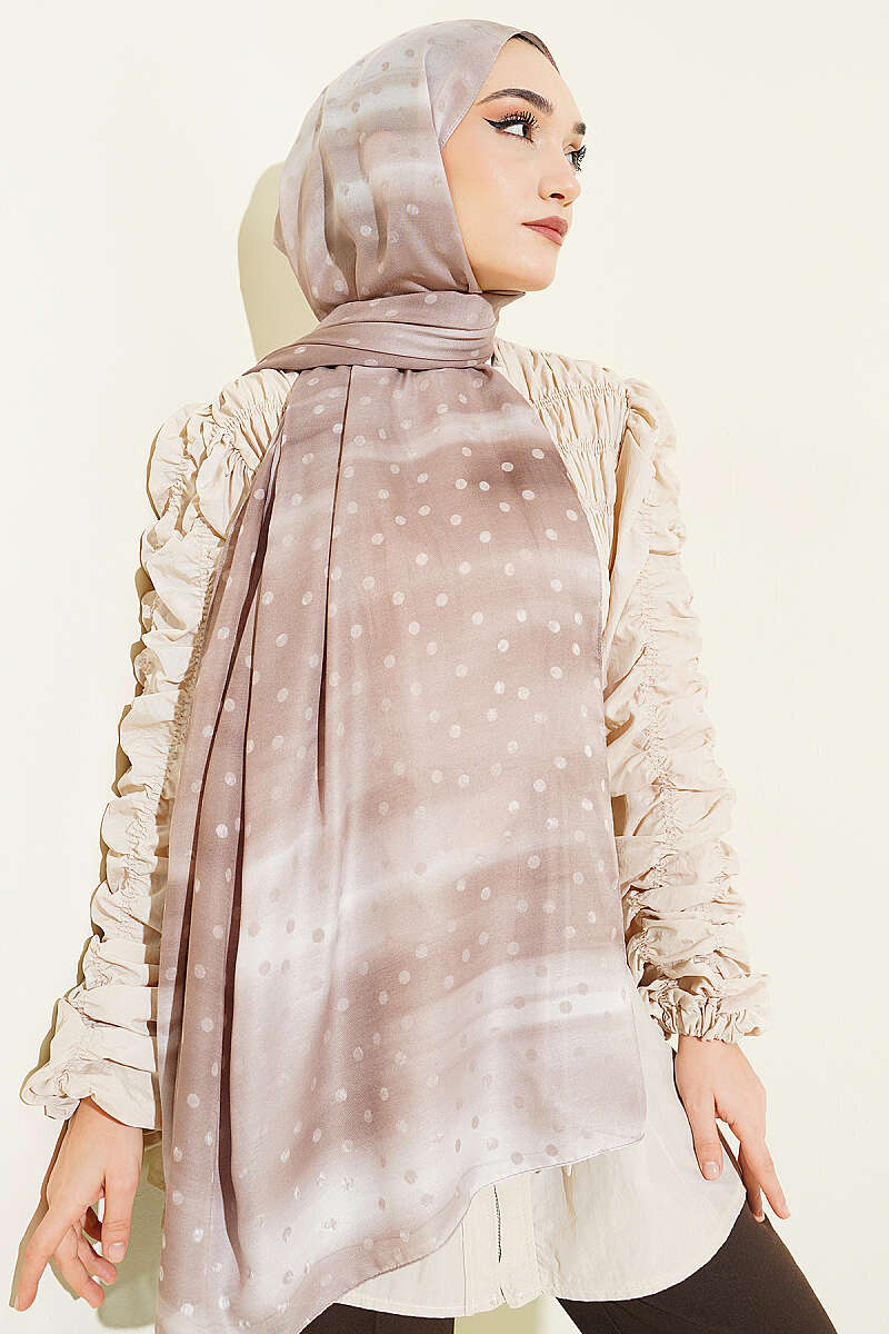 Polka Dot Ombre Shawl - Light Mink