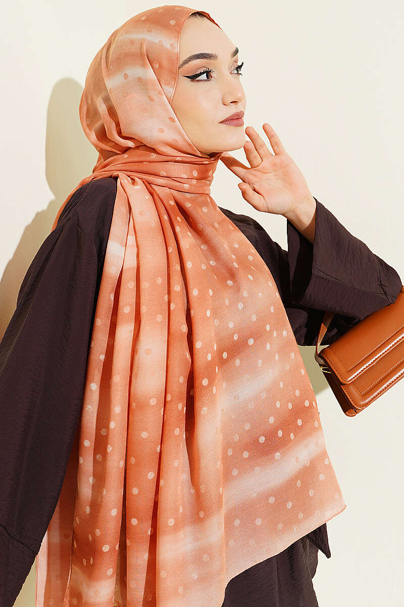 Polka Dot Ombre Shawl - Camel