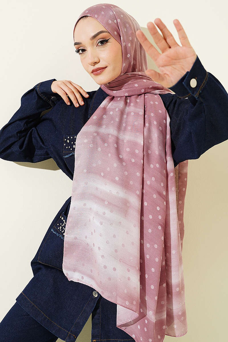 Polka Dot Ombre Shawl - Dusty Rose