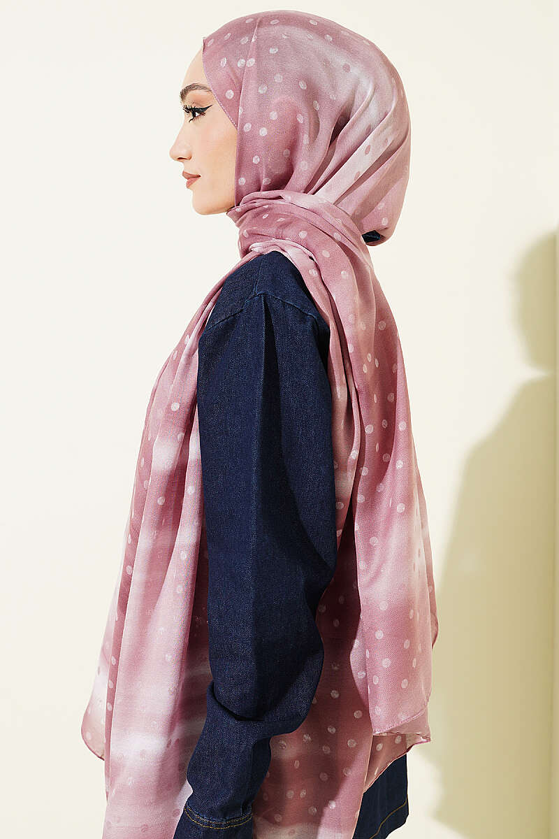 Polka Dot Ombre Shawl - Dusty Rose