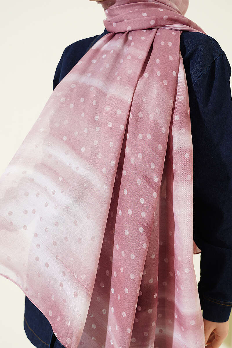 Polka Dot Ombre Shawl - Dusty Rose