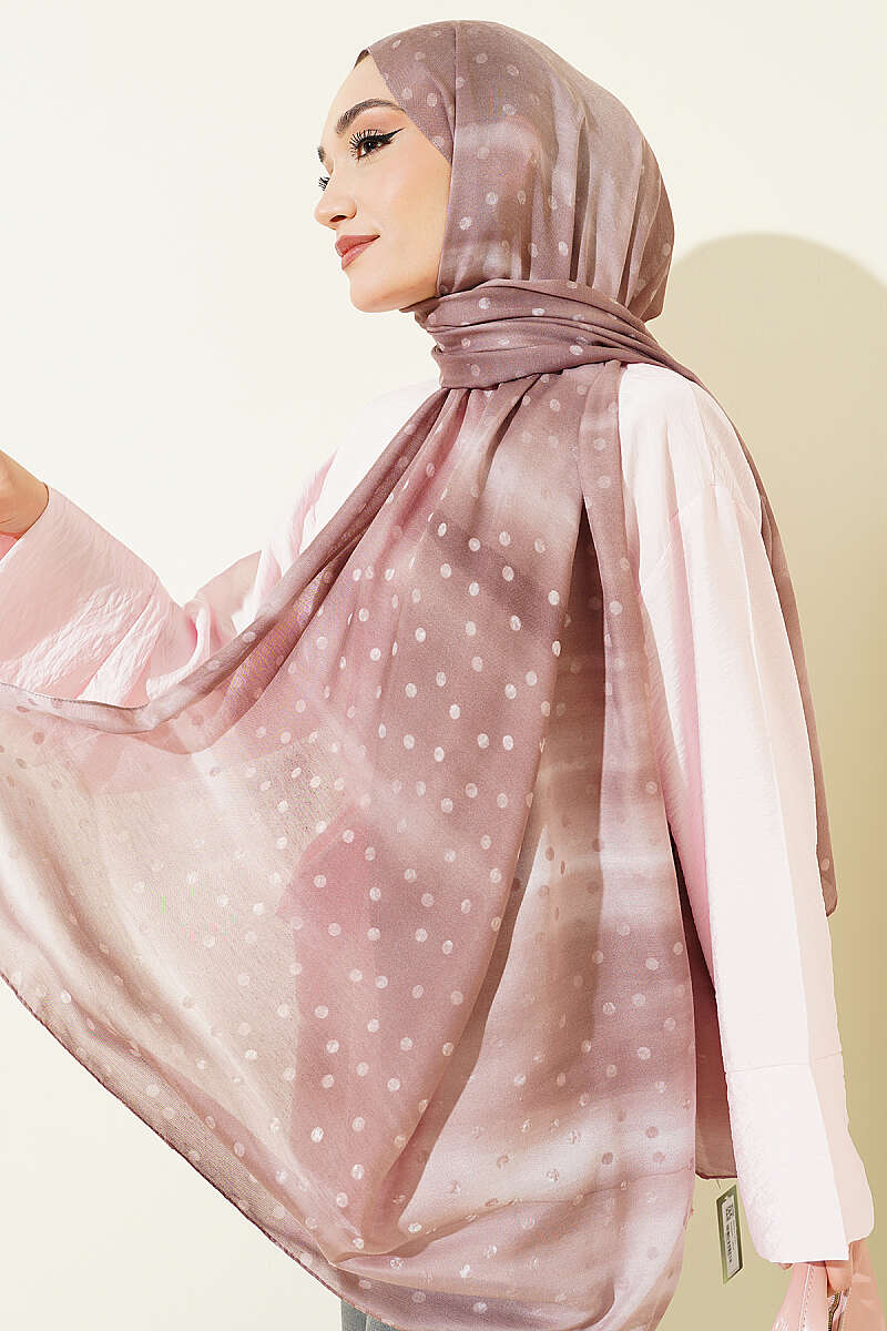 Polka Dot Ombre Shawl - Latte